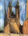 Marktkirche von Halle gemalt von Lyonel Feininger